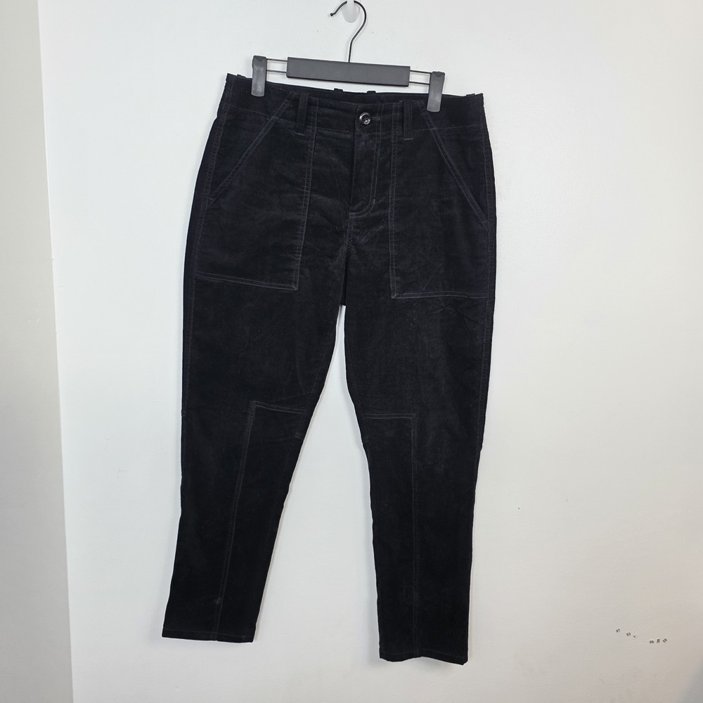 Banana Republic Black Corduroy Tapered Classic Minimalist Grunge Pants Size 6